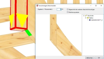 Controlled cut: With one click, the Newel Post is cut according to the green area clicked on.