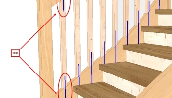 Free marking (e.g. to facilitate drilling of railing balusters)