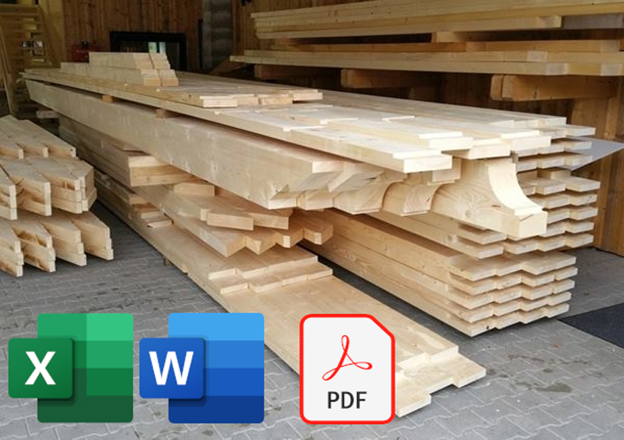 Lists/Computation of wooden/steel components and roof tiles 